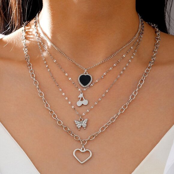 92 pcs Silver Plated Jewelry Set with Necklaces Bracelets Earrings Rings Women - Picture 5 of 8